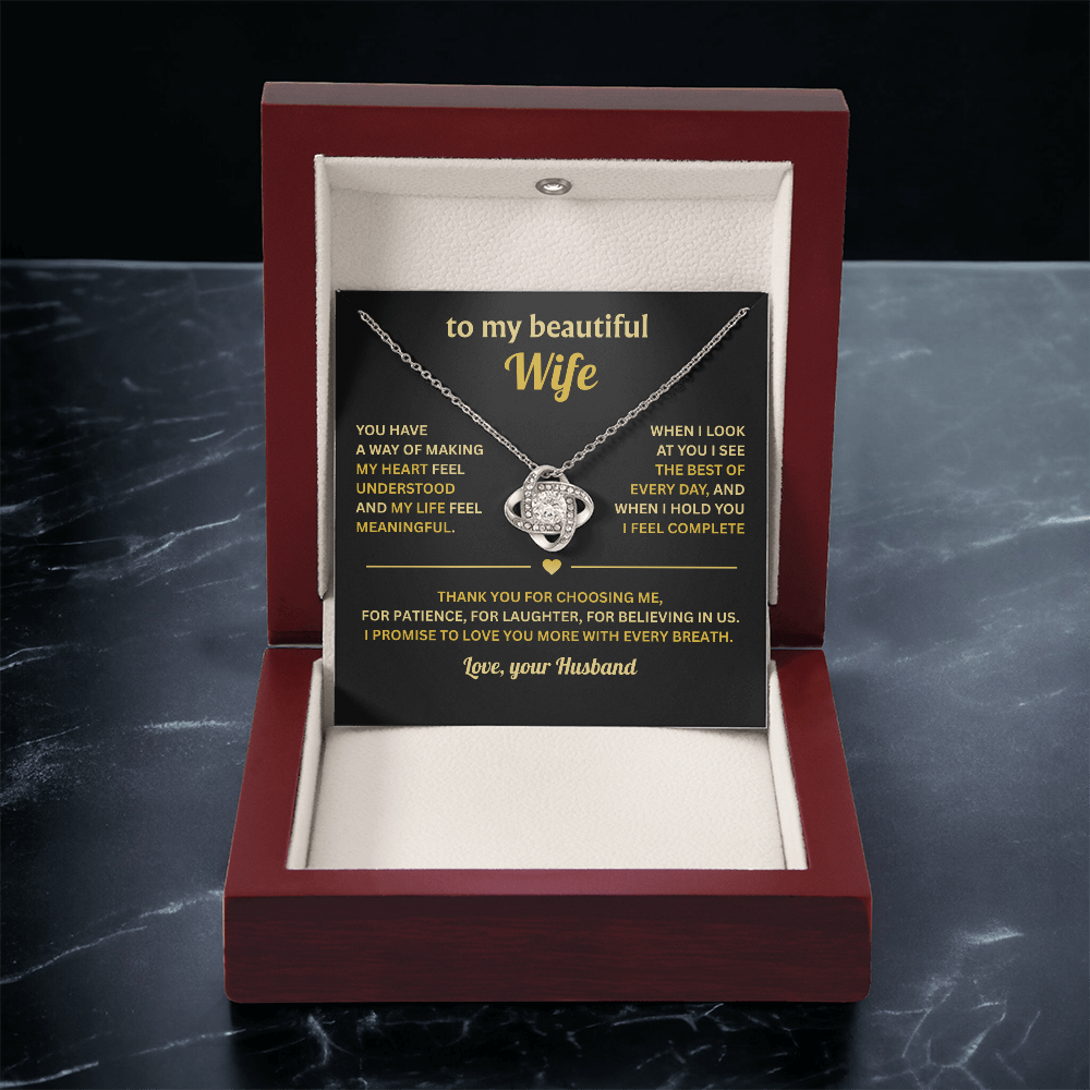 Love Knot Necklace For Wife, Birthday Gifts For Wife