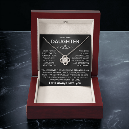 Step Daughter Necklace, Love Knot Necklace for Her