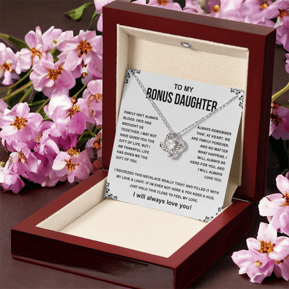 To My Bonus Daughter Necklace From Stepmom, Bonus Daughter Gifts From Stepdad