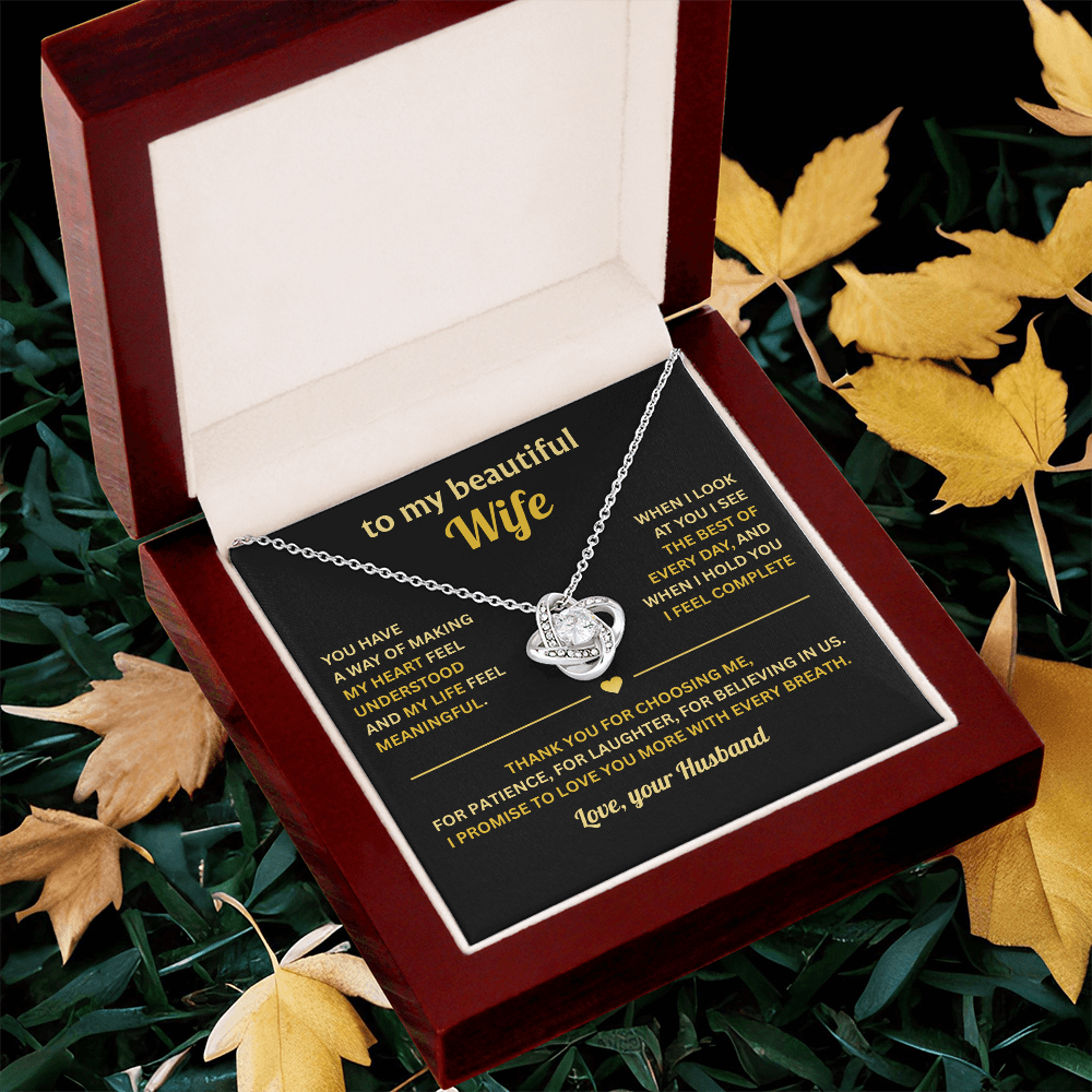Love Knot Necklace For Wife, Birthday Gifts For Wife