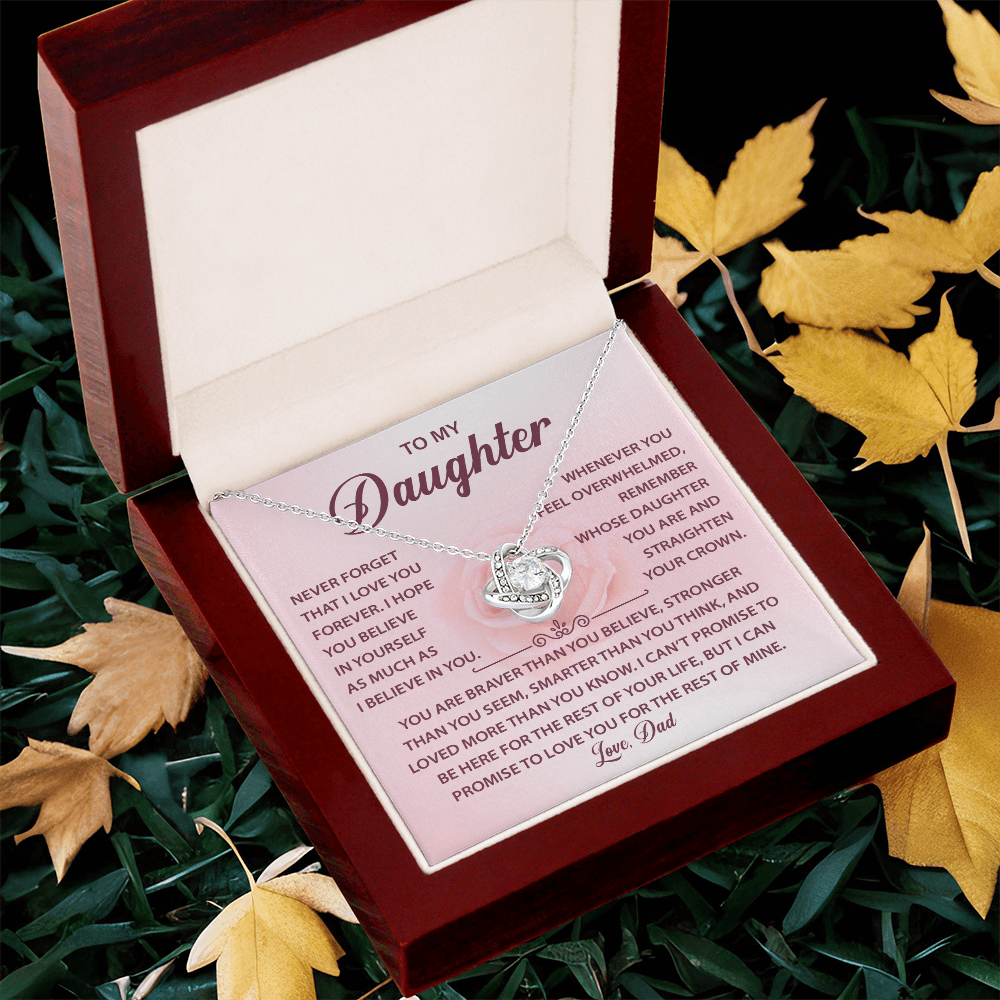 To My Daughter Necklace, Love Knot Necklace for Daughter