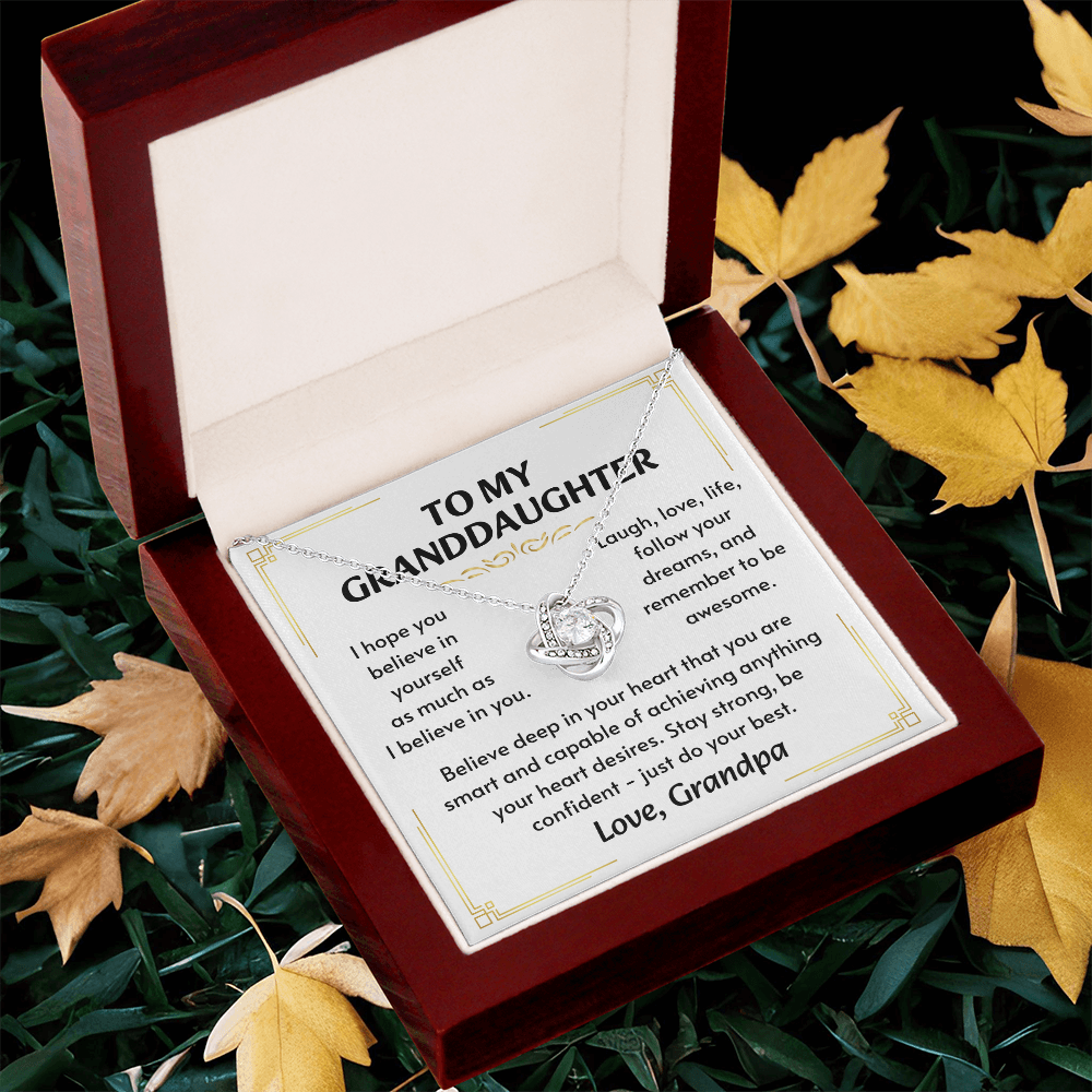 To My Granddaughter Necklace, Simple, stunning, and purely her
