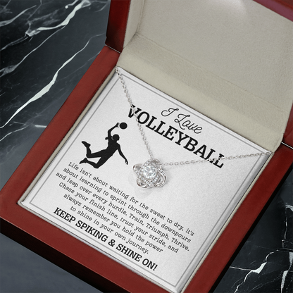 Volleyball Girl Necklace Birthday Gift for Teen with Message & LED Box