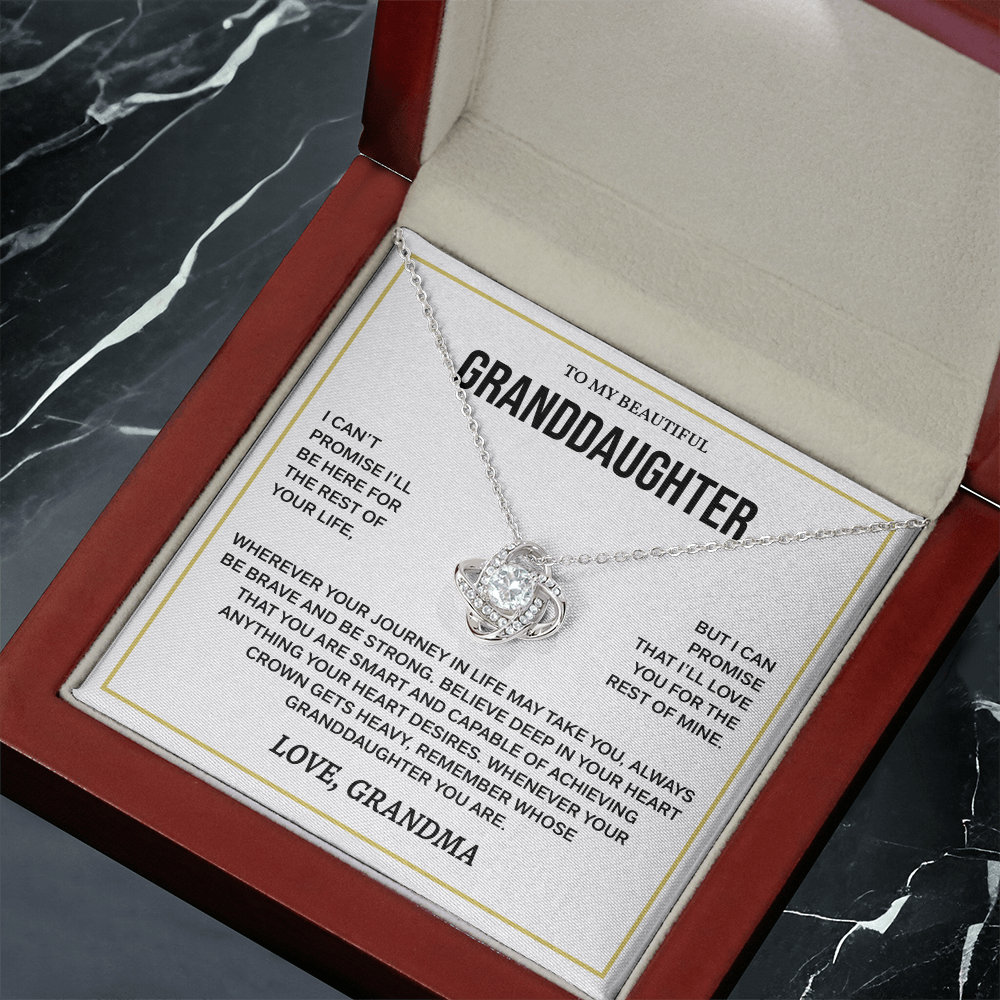 To My Beautiful Granddaughter Necklace, Love Knot Necklace