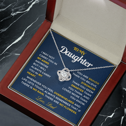 To My Daughter - Love Knot Necklace from Dad with Sweetest Message
