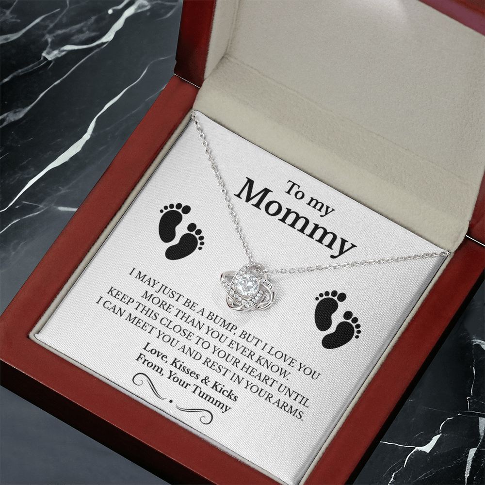 New Mom necklace, love knot necklace