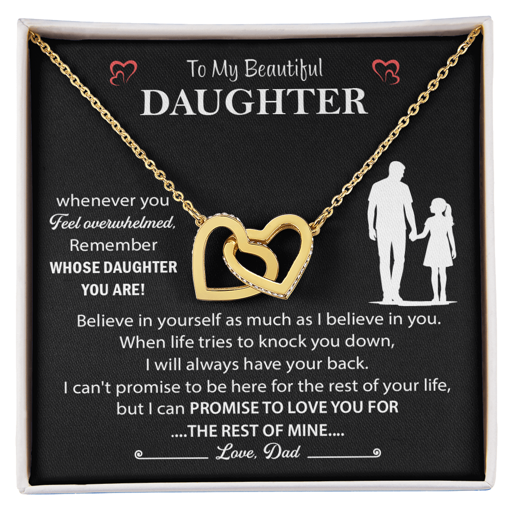 Daughter Necklace from Mom, Interlocking Heart Necklace