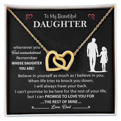 Daughter Necklace from Mom, Interlocking Heart Necklace