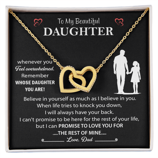 Daughter Necklace from Mom, Interlocking Heart Necklace