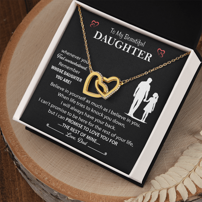 Daughter Necklace from Mom, Interlocking Heart Necklace