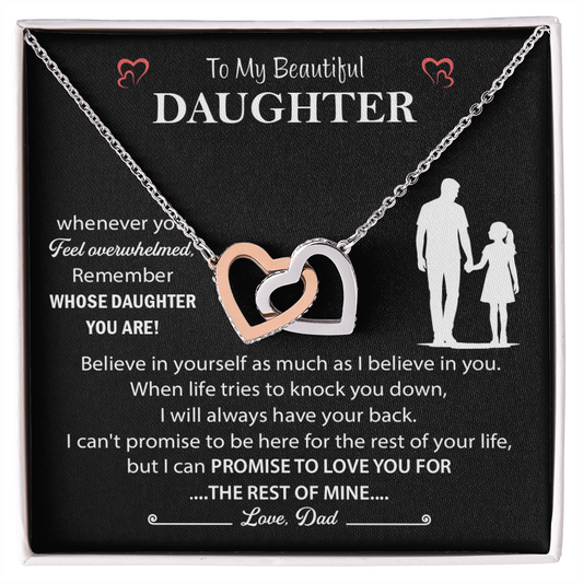 Daughter Necklace from Mom, Interlocking Heart Necklace