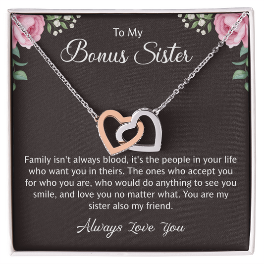Bonus Sister Necklace, Birthday Graduation Christmas Gift