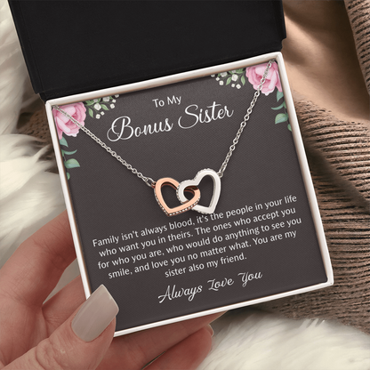 Bonus Sister Necklace, Birthday Graduation Christmas Gift