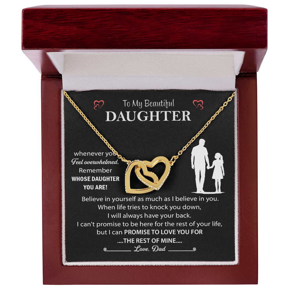Daughter Necklace from Mom, Interlocking Heart Necklace