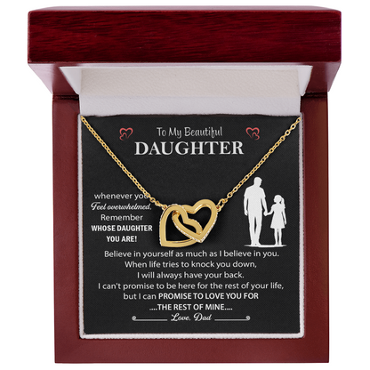 Daughter Necklace from Mom, Interlocking Heart Necklace