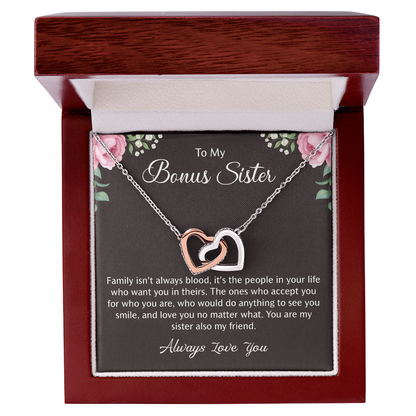 Bonus Sister Necklace, Birthday Graduation Christmas Gift