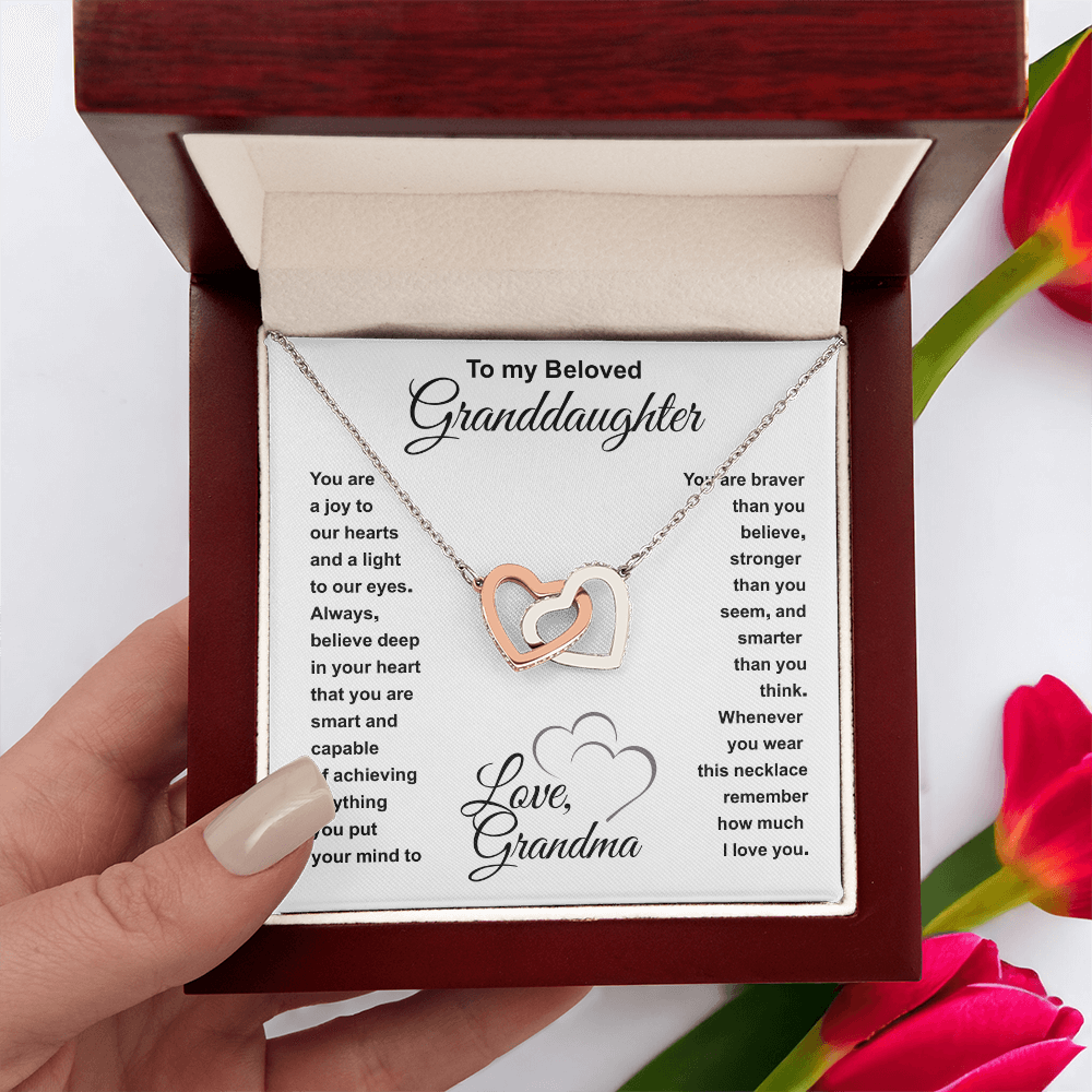 Granddaughter Necklace from grandparents, It Gives Her Smile a Gentle, Sparkling Glow