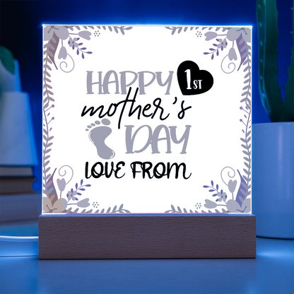 New Mom Gift. Happy 1st Mother's Day Acrylic Plaque – Personalized New Mom Gift