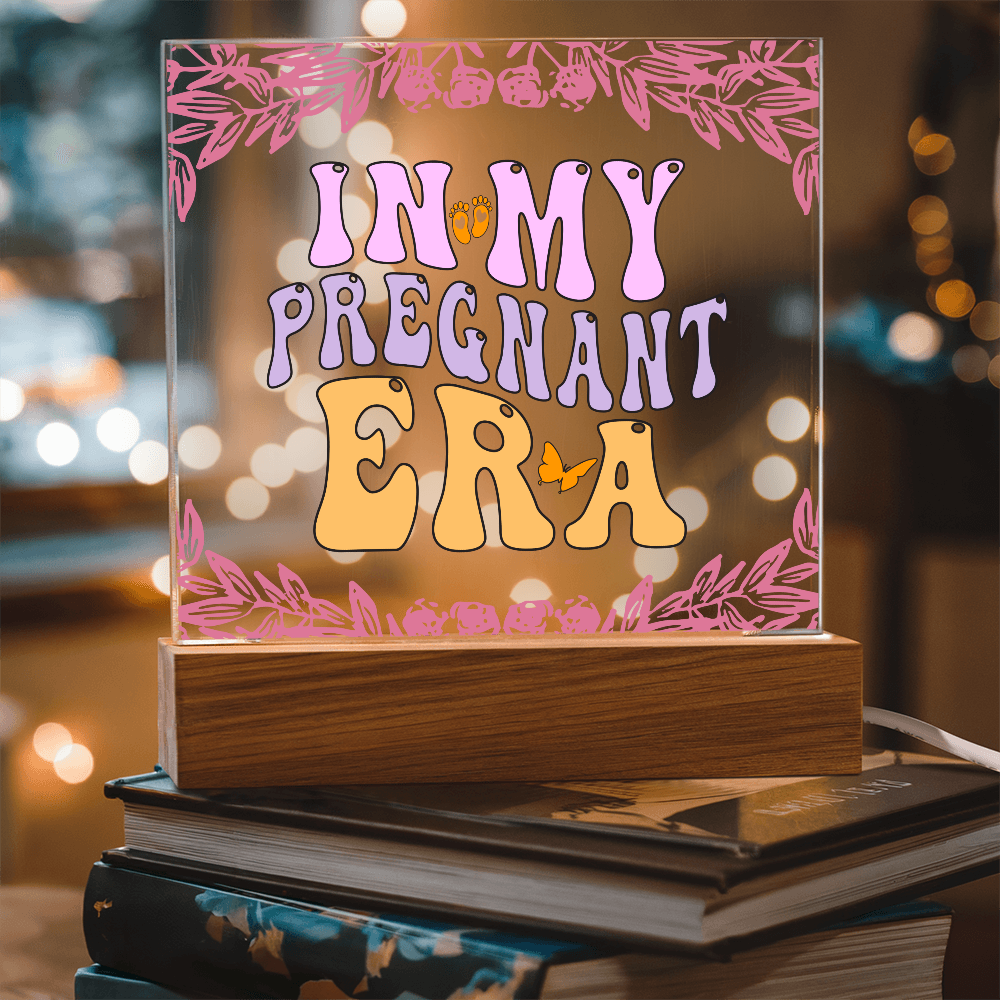 First Mom Gift,  Pregnant Era Acrylic Square Plaque - Ideal Gift for New Moms