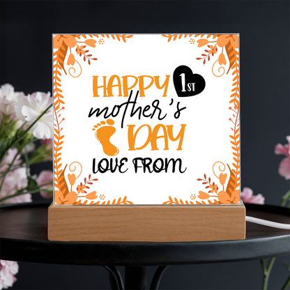 New Mom Gift. Happy 1st Mother's Day Acrylic Plaque – Personalized New Mom Gift