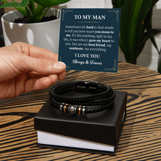 To My Man Love You Bracelets Loving Husband Gift From Wife