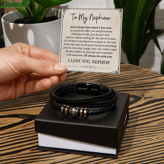 Gifts for Men, Love You Forever Bracelet for Nephew