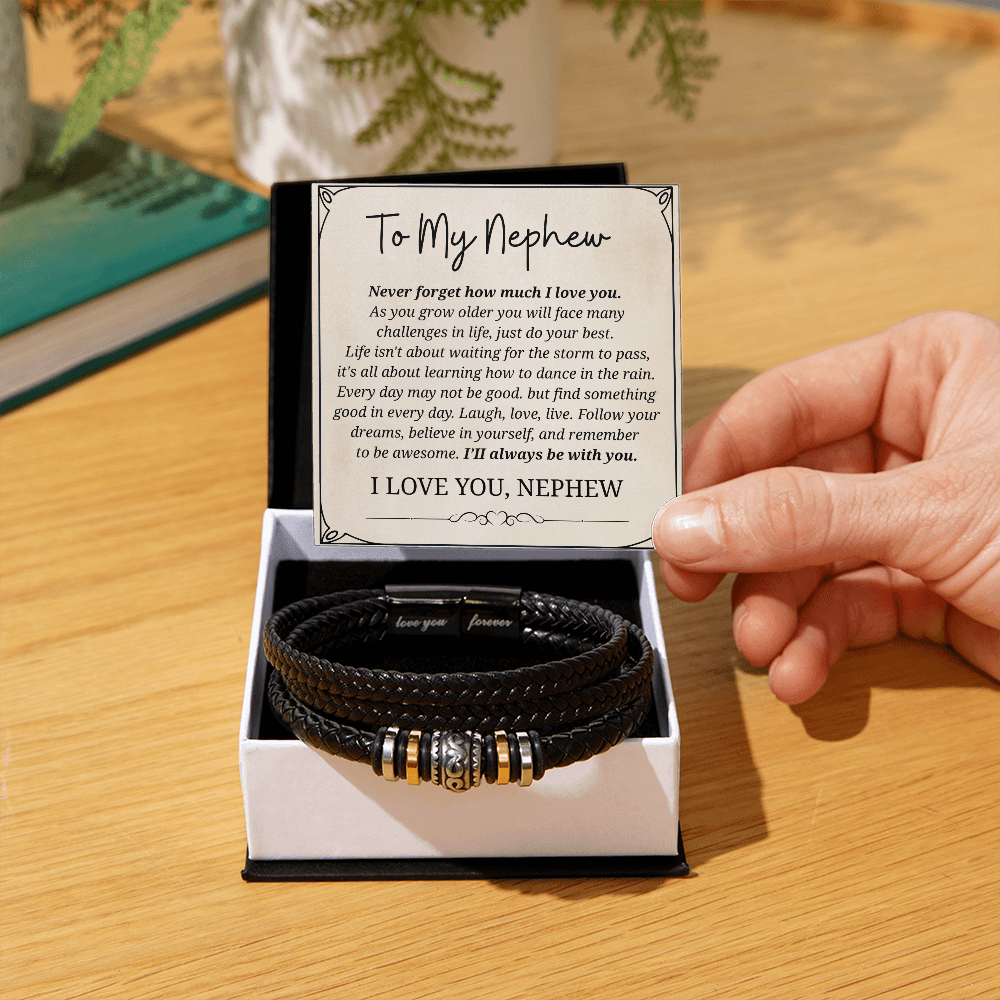Gifts for Men, Love You Forever Bracelet for Nephew