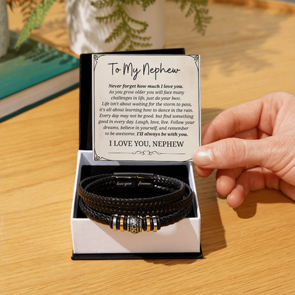 Gifts for Men, Love You Forever Bracelet for Nephew