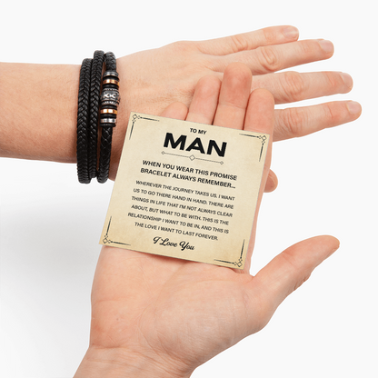 To My Man Love You Forever Bracelet With Heartfelt Message Card