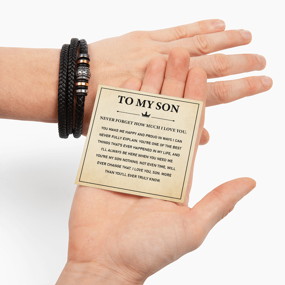 To My Son | Love You Forever | Leather Braid Bracelet