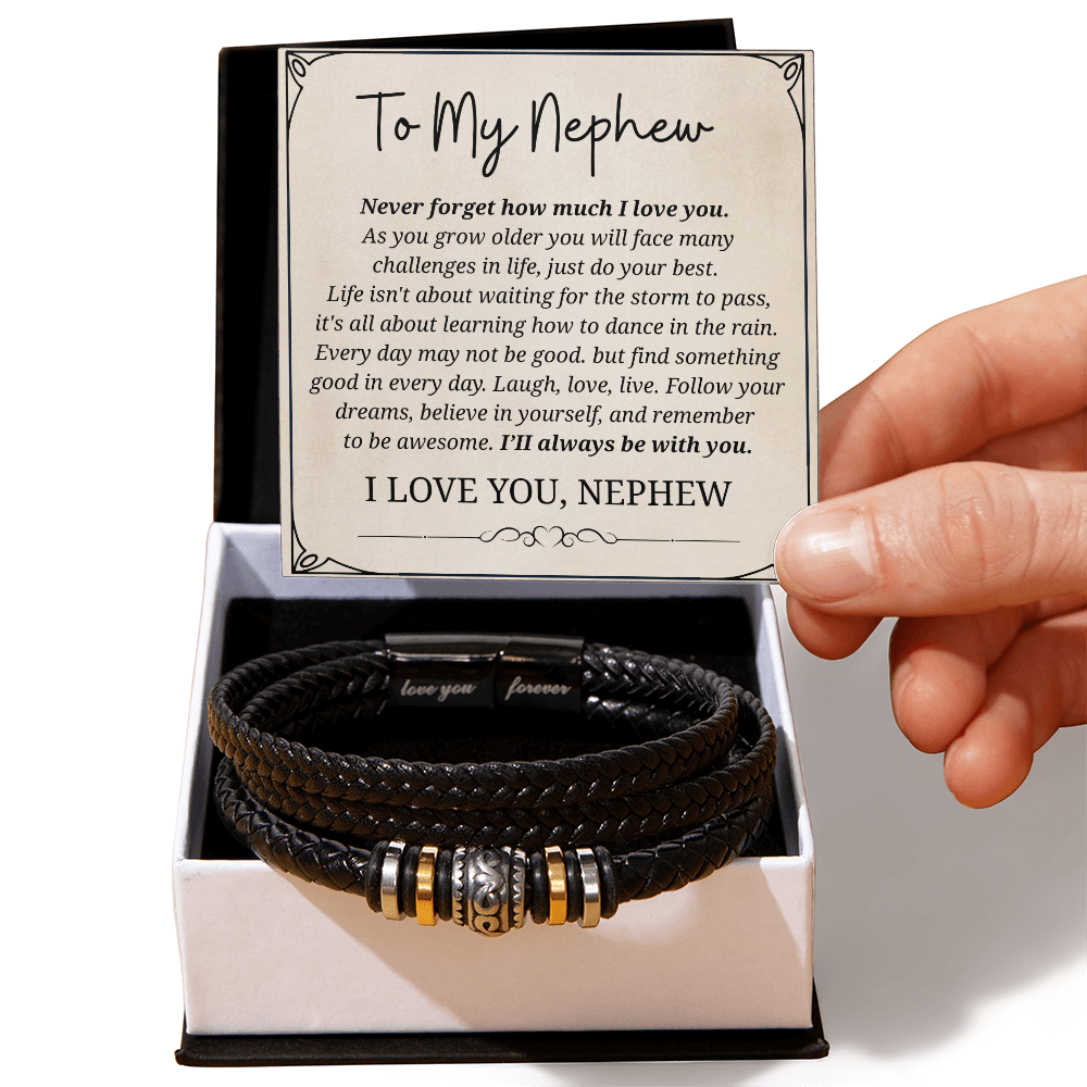 Gifts for Men, Love You Forever Bracelet for Nephew