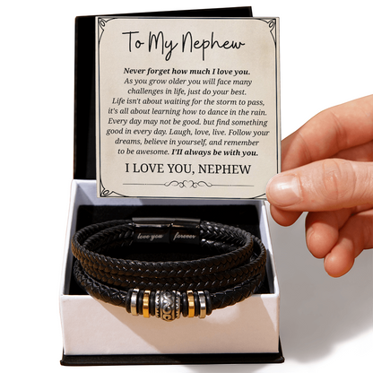 Gifts for Men, Love You Forever Bracelet for Nephew