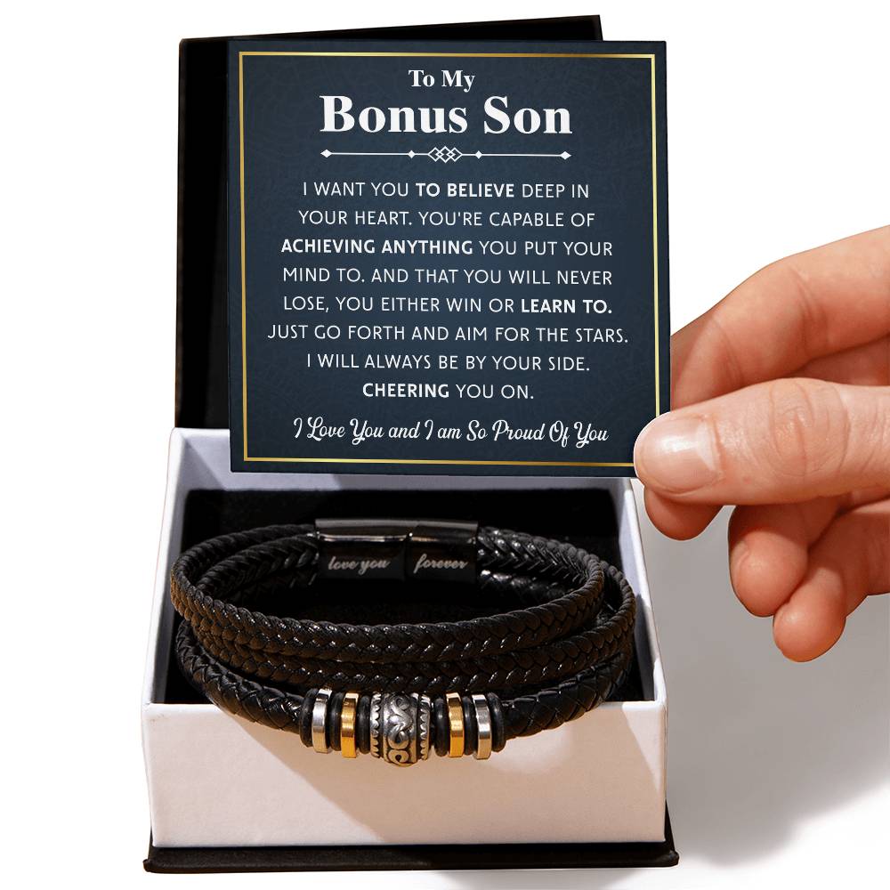 A bracelet for a bonus son with a gift card.

