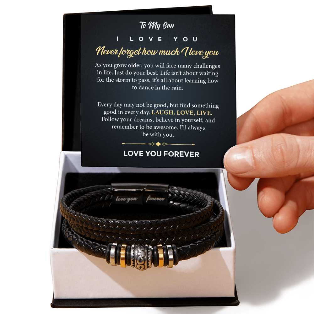 to my son bracelet from mom to son with message card & gift Box