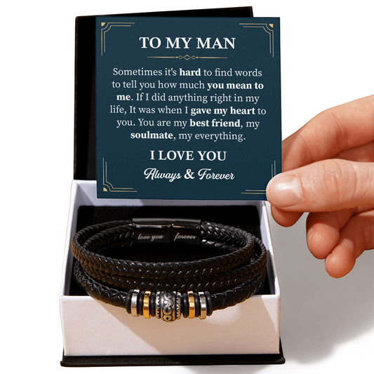 To My Man Love You Bracelets Loving Husband Gift From Wife