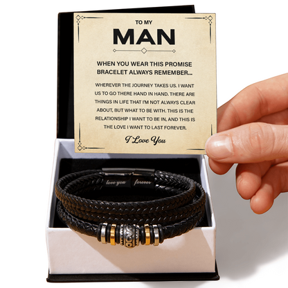 To My Man Love You Forever Bracelet With Heartfelt Message Card
