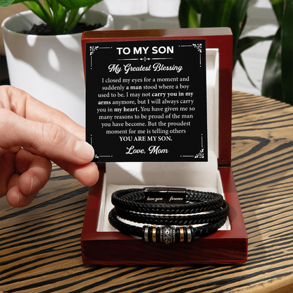 To My Son Bracelet Gift From Mom & Dad - Best Gifts for Son