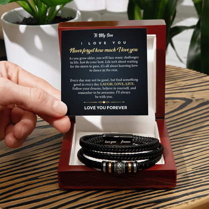 to my son bracelet from mom to son with message card & gift Box