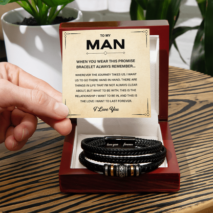 To My Man Love You Forever Bracelet With Heartfelt Message Card
