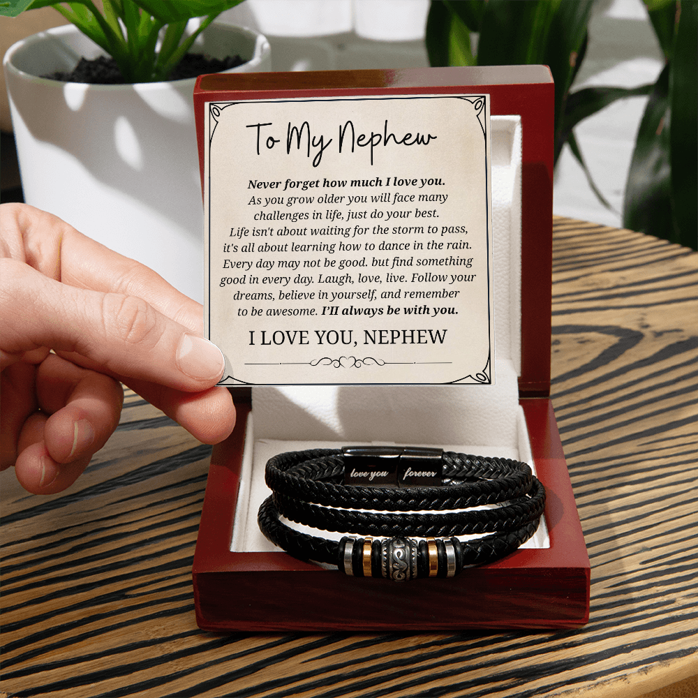 Gifts for Men, Love You Forever Bracelet for Nephew