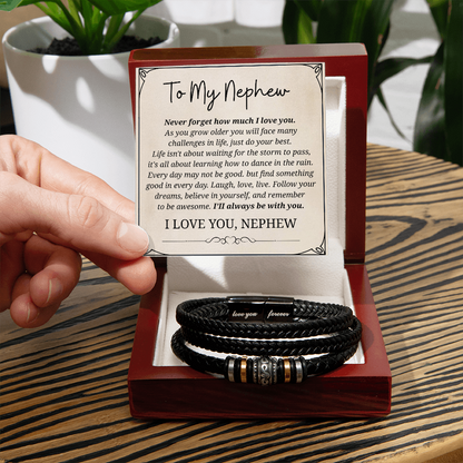 Gifts for Men, Love You Forever Bracelet for Nephew