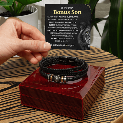 A bracelet for a bonus son with a gift card.

