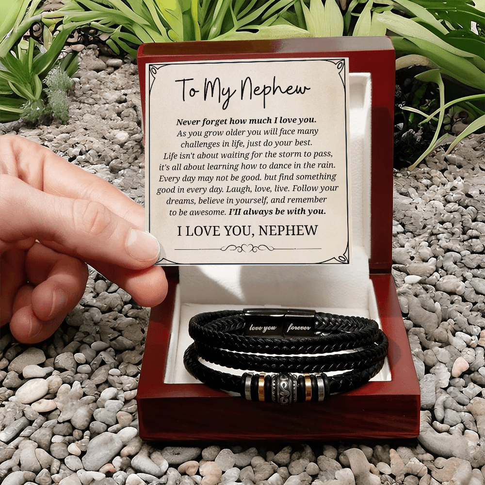 Gifts for Men, Love You Forever Bracelet for Nephew