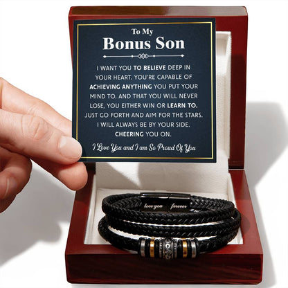 Happy Birthday Bonus Son Bracelet Stepson Wedding Gift