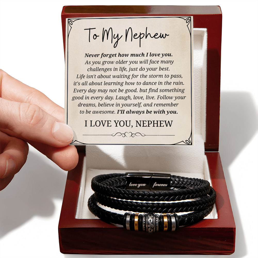Gifts for Men, Love You Forever Bracelet for Nephew