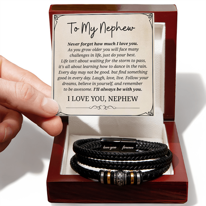 Gifts for Men, Love You Forever Bracelet for Nephew