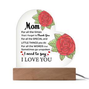 To My Mom Acrylic Heart Plaque –New Mom Gift, Best Mom Gift, Perfect First Mom Gift for Her