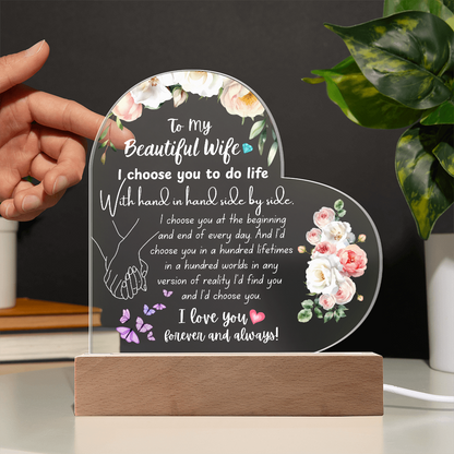 Heart Acrylic Plaque for Wife – Meaningful Valentine's Gift