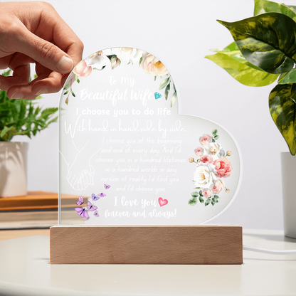 Heart Acrylic Plaque for Wife – Meaningful Valentine's Gift