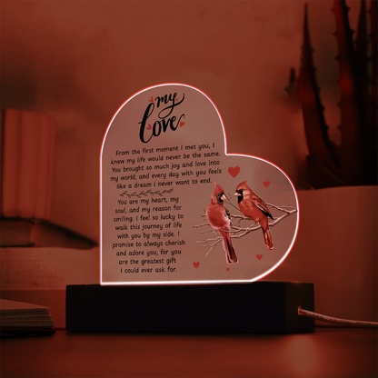 To My Beautiful Wife – Premium Heart Acrylic Valentine Gift